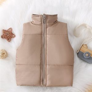 Baby Solid Zip Up Puffer Vest